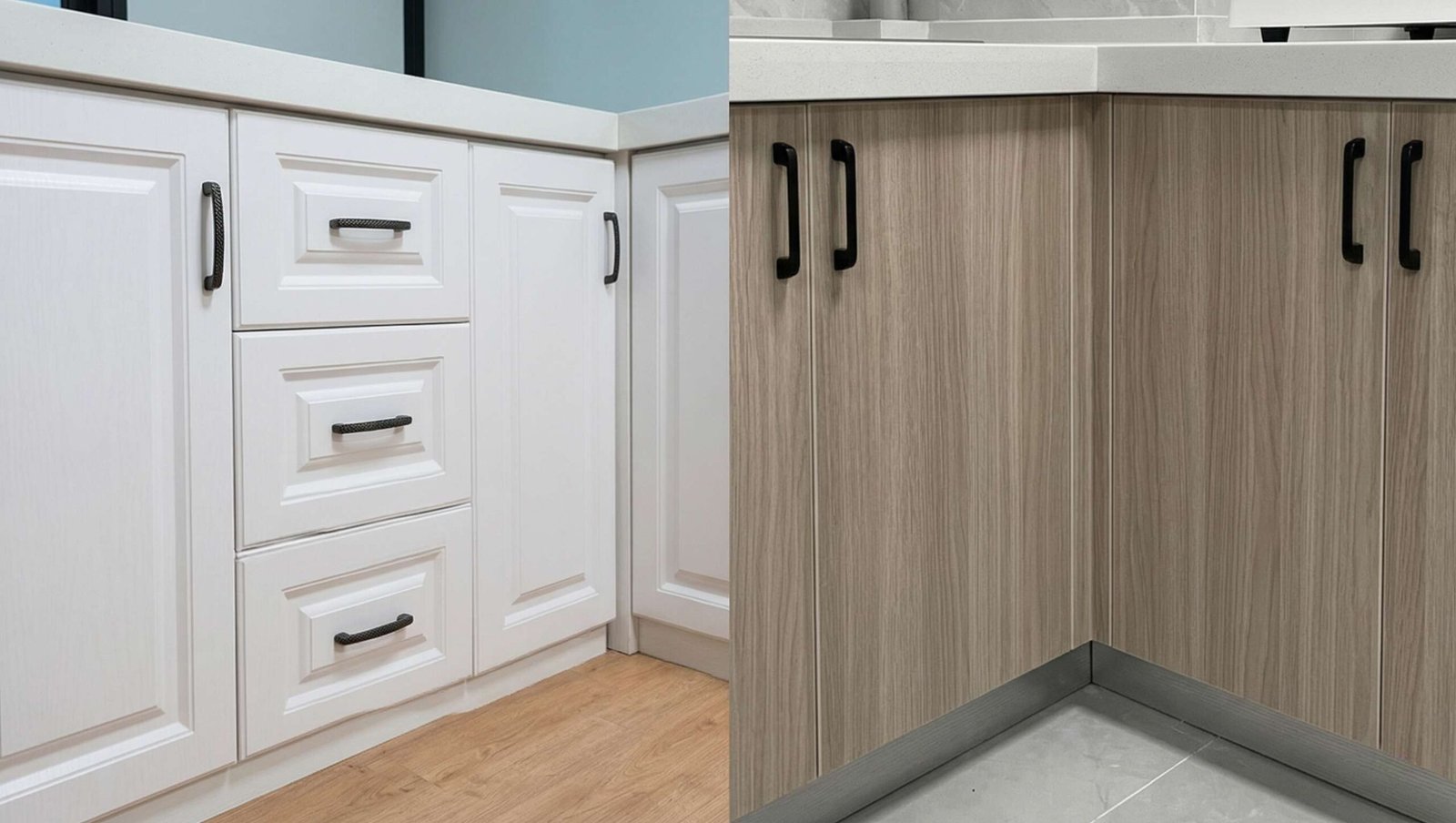 cabinets side by side